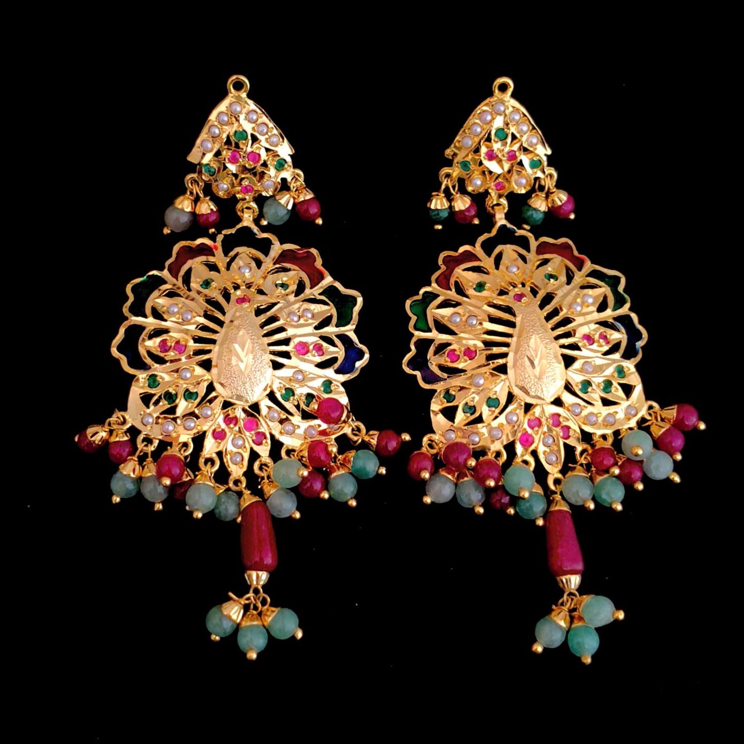 Peacock design Jadau Earrings Jhumka J0299