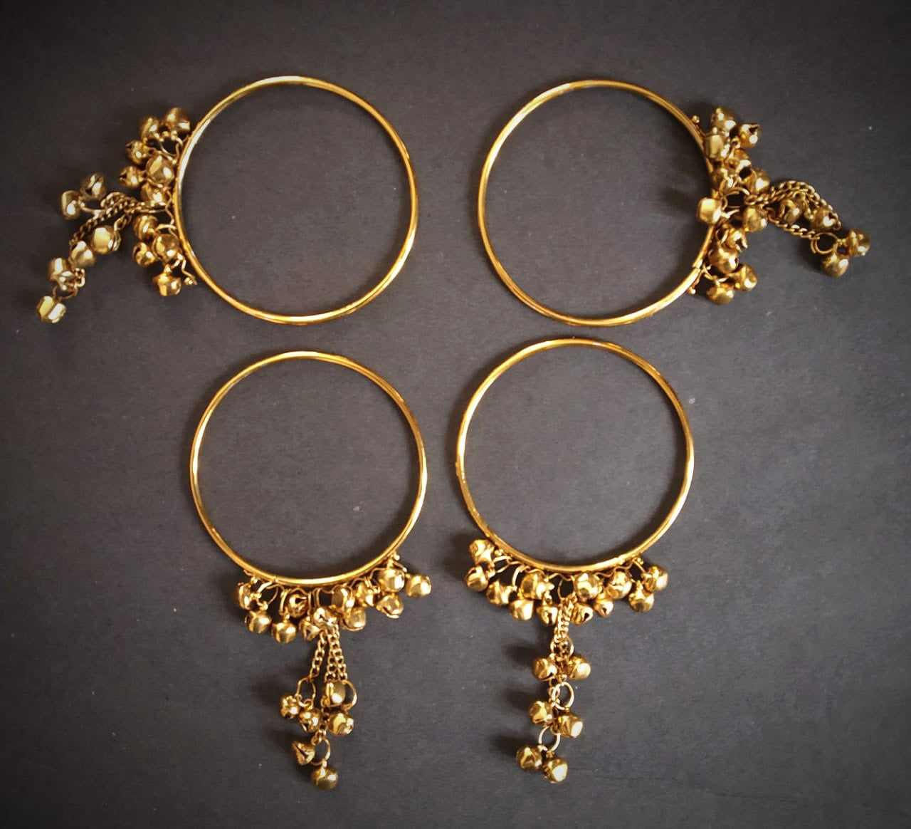 Antique Golden Ghungroo Bangles BN166 – Choori with Ghungru