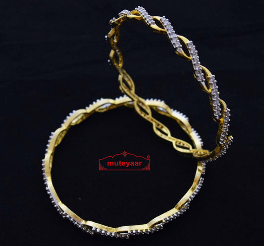 PJ- Mini Zircons Designer Bangles BN171 – Zircon Studded Kangan | Punjabi Bridal Jewellery
