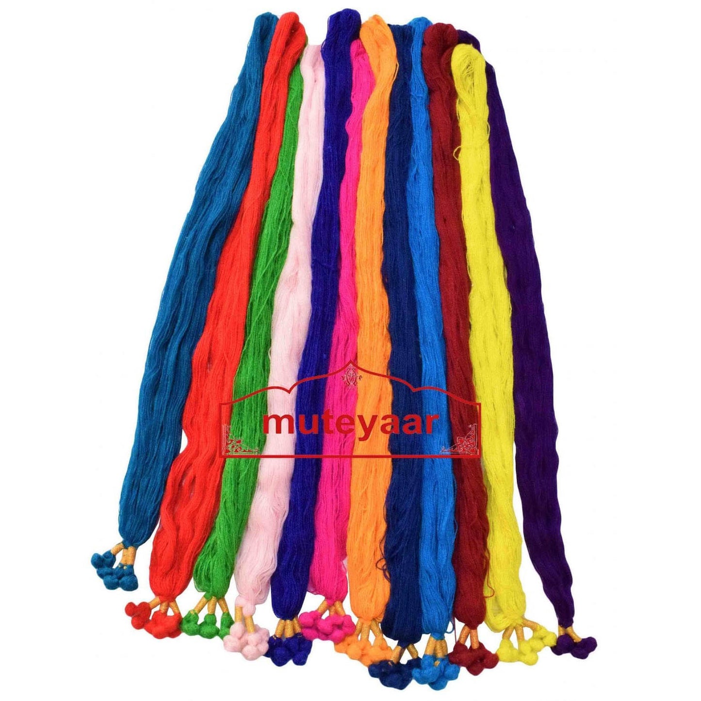 Punjabi Parandi Braids Bulk Lot of 12 – Colourful Party Wear Tassels