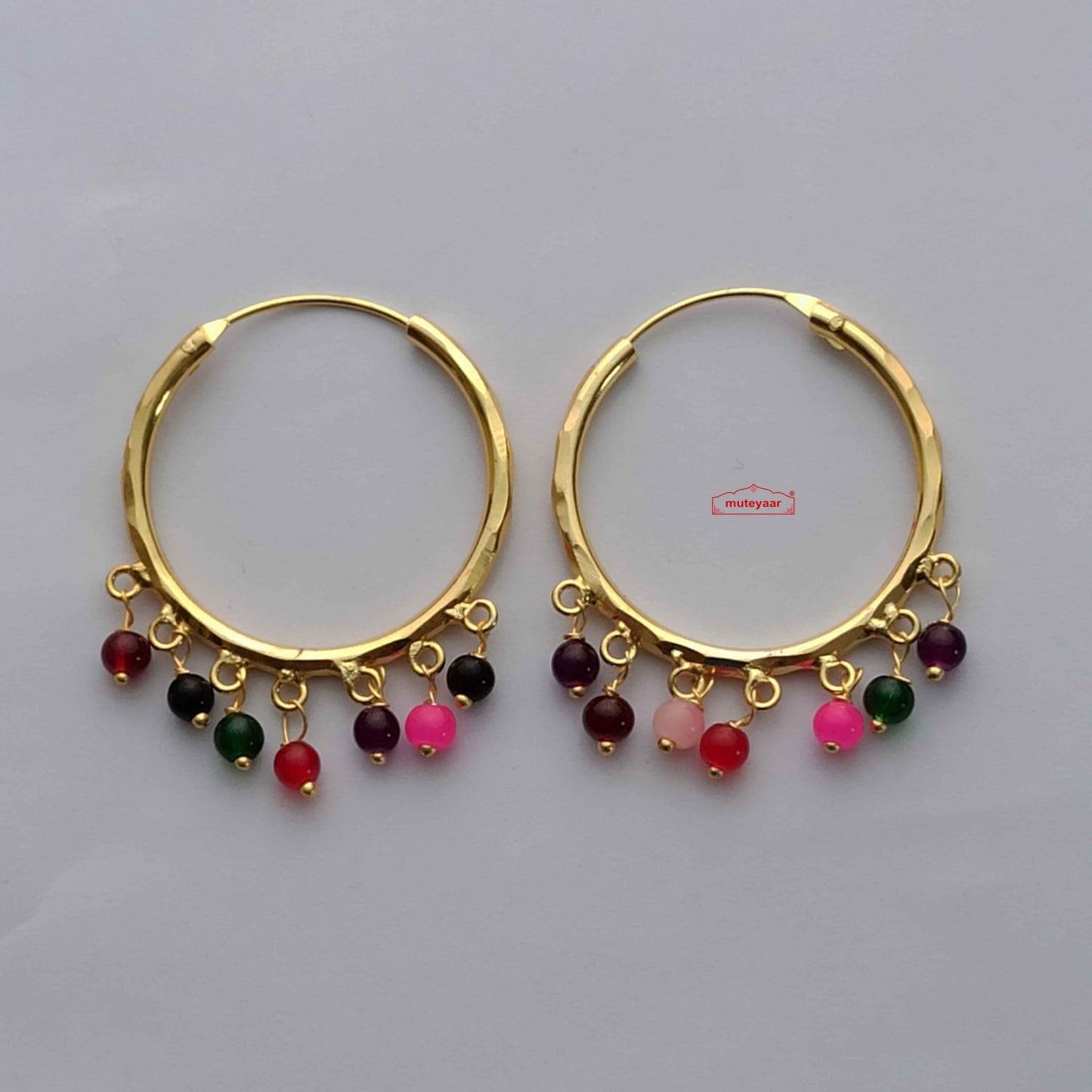 Golden Bali Earings with beads J0121