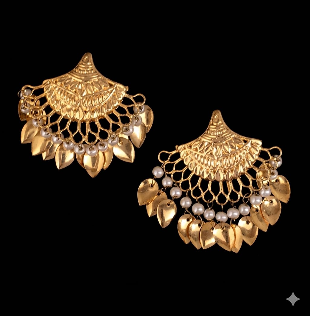 Gold Plated Earrings J0202 – Handmade Traditional Punjabi Jewellery