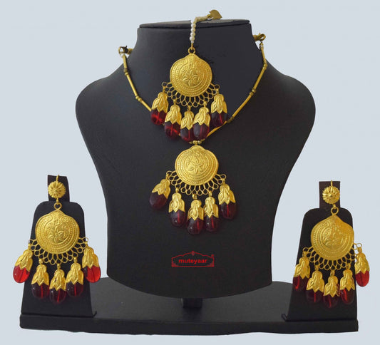 PJ- Original Gold Plated Dakh Jewellery Set J0210 | Handmade by Punjabi Artisans | Punjabi Bridal Jewellery