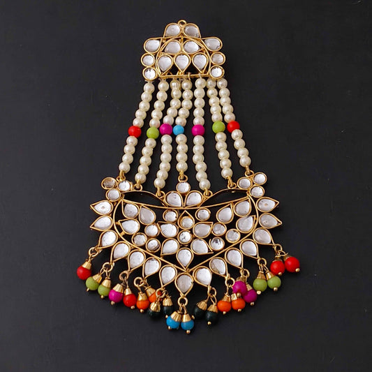 PJ- Kundan Passa Hair Accessory J0351 – Multicolour Punjabi Passa | Punjabi Bridal Jewellery