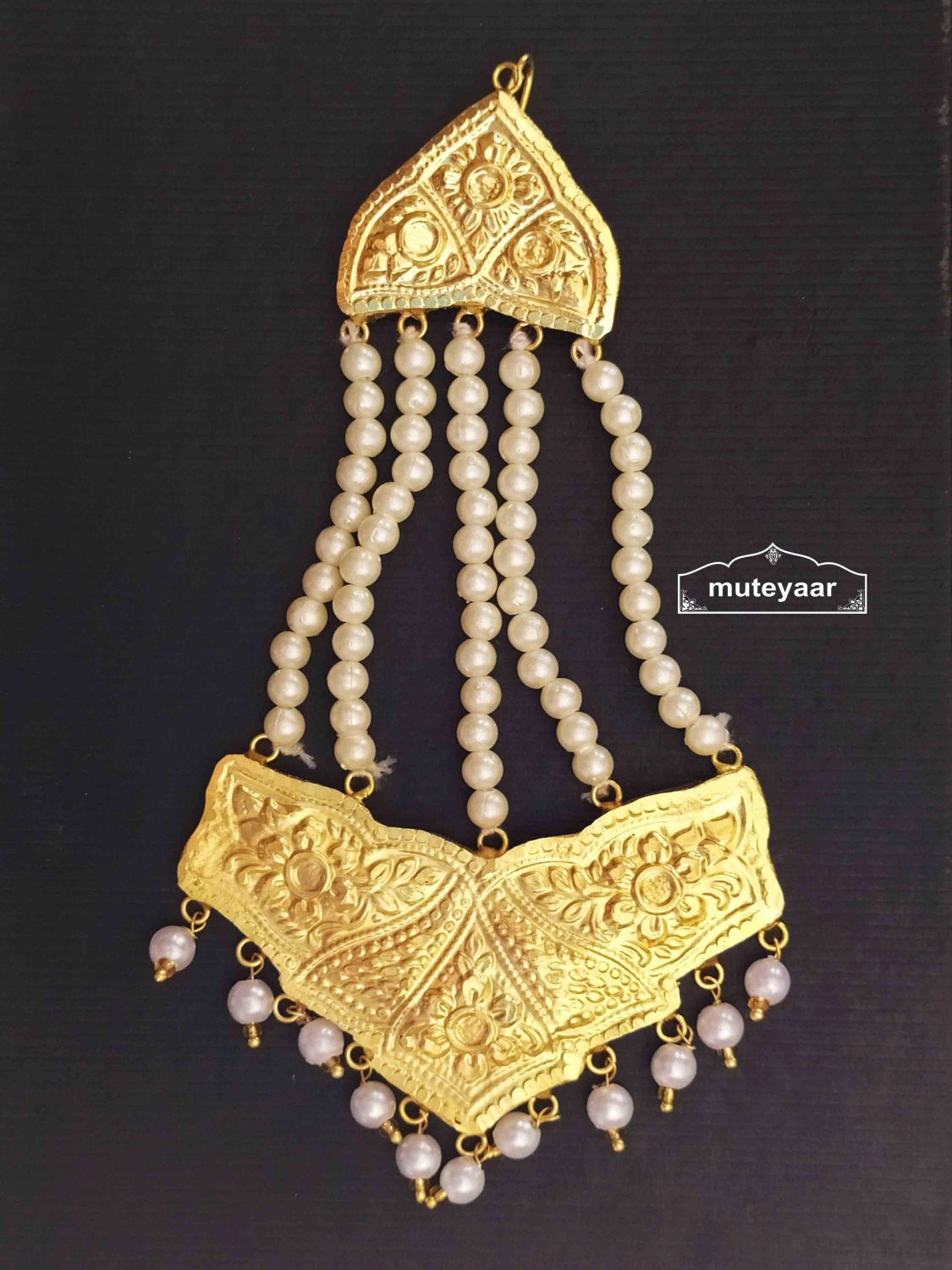 Side Passa Hair Accessory J0488 – Traditional Punjabi Gold Polish Pasa