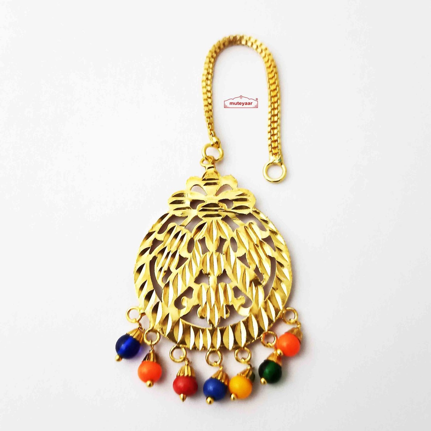 Kids Maang Tikka with Multicolour Beads J0547 | Punjabi Tikka Jewellery