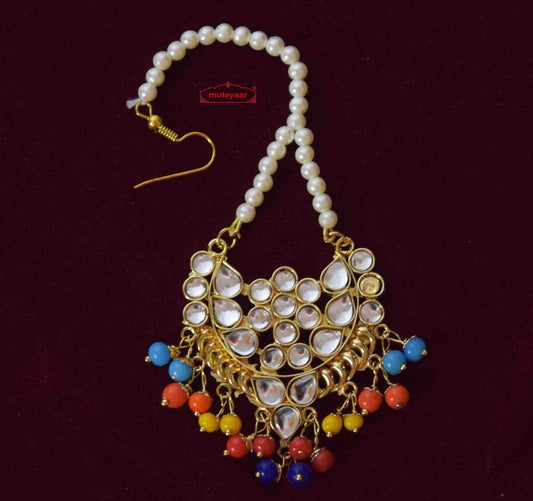 PJ- Multicolour Kundan Tikka Mang Teeka J0567 | Punjabi Bridal Jewellery