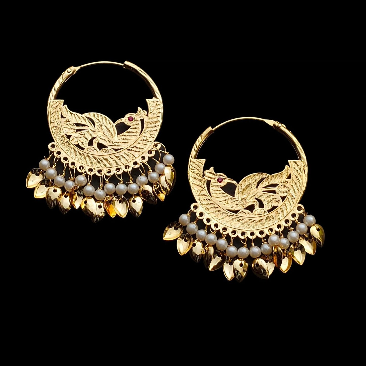Single Morni Bali Earrings J0609 – Handcrafted Punjabi Peacock Bali