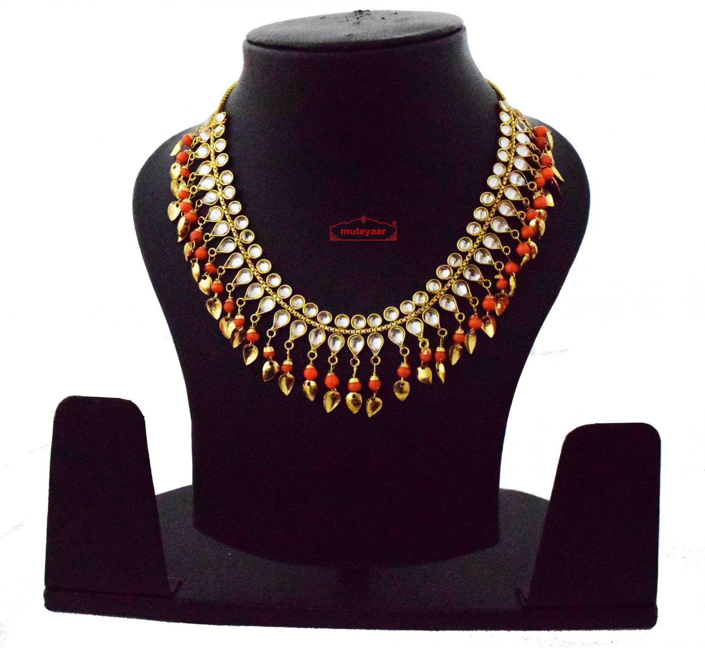 Orange Kundan Chain J0620