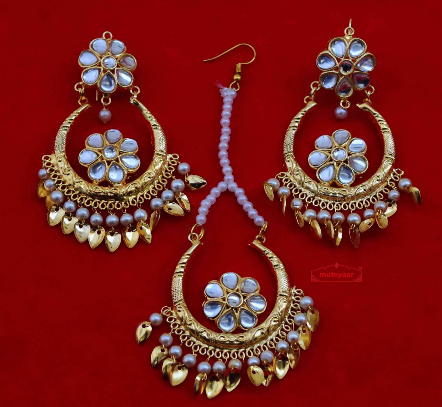 Kundan Tikka Earrings Set J0628
