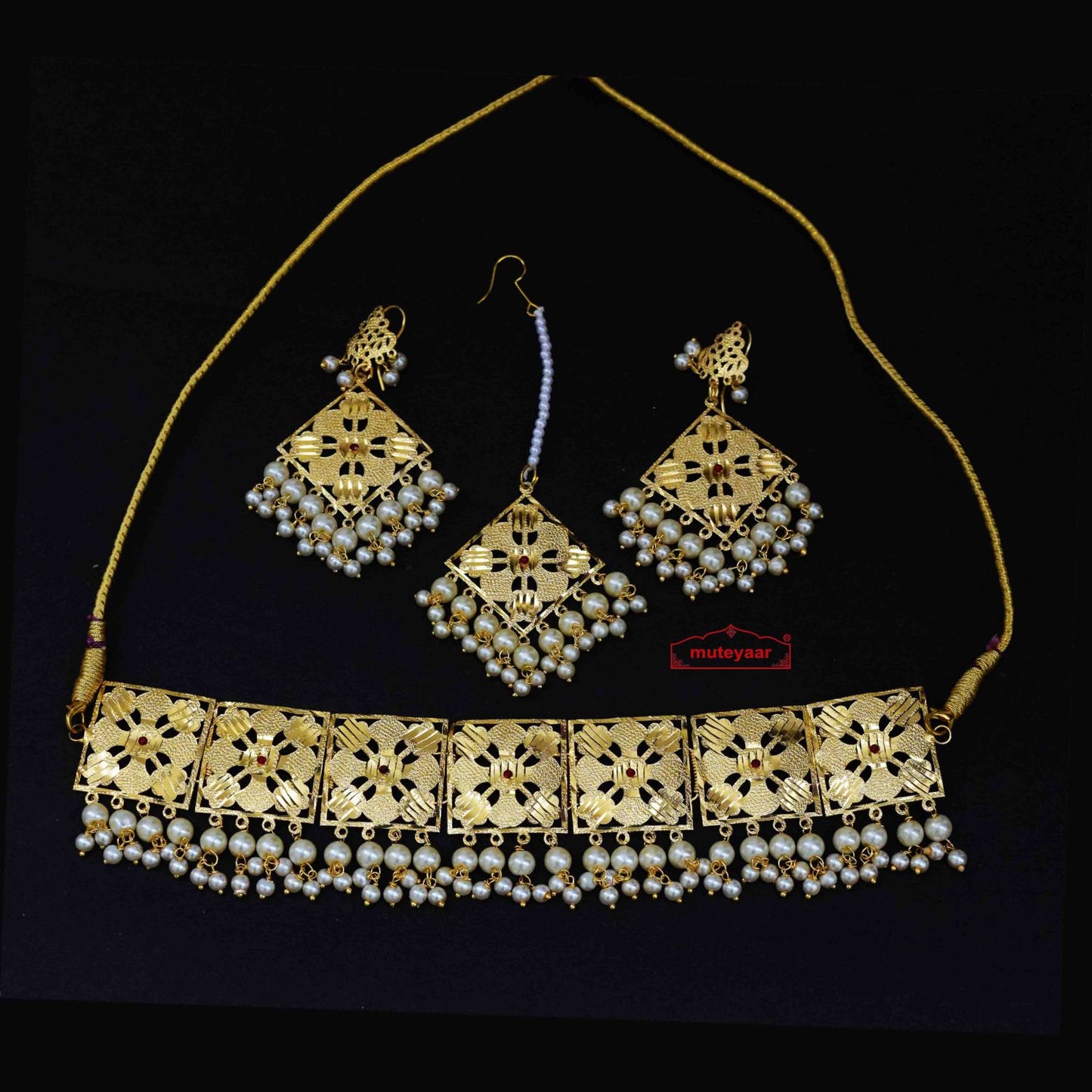 Golden Punjabi Choker Set J0629