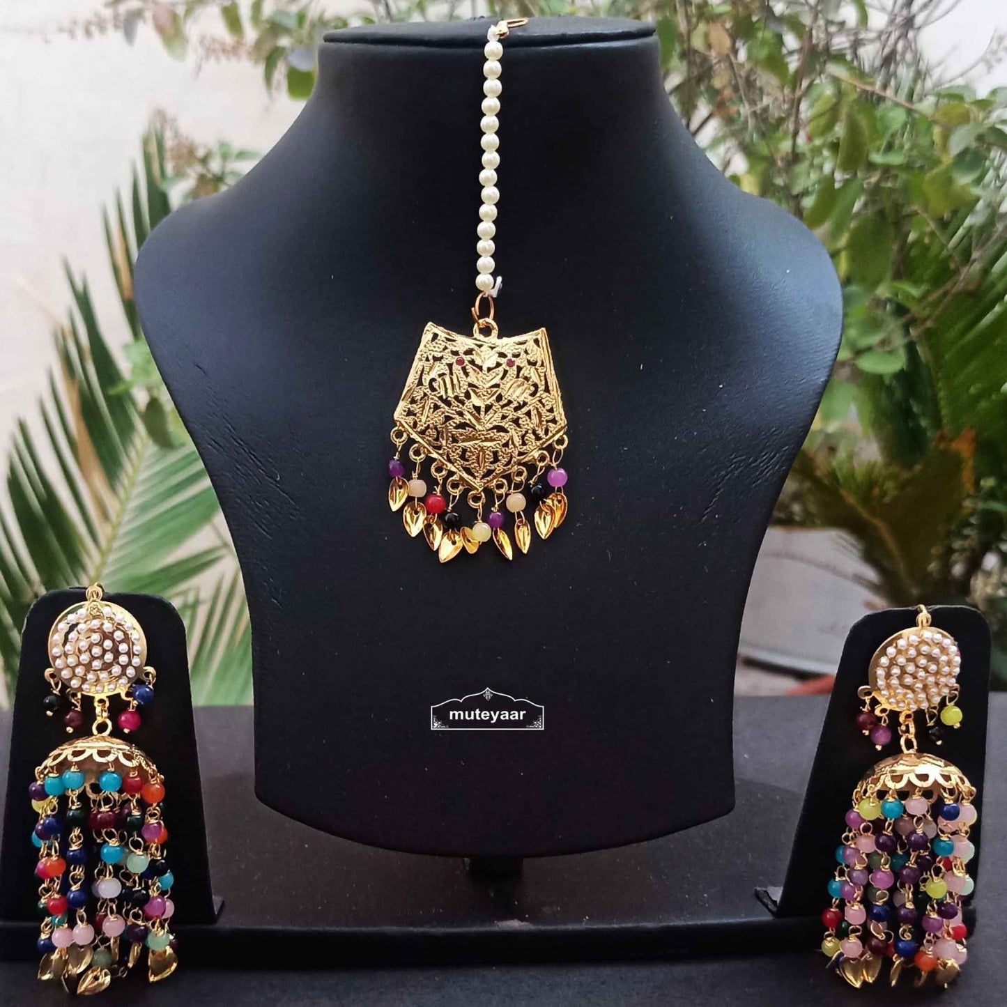 Jadau Jhallar Lotan Tikka Set J0678