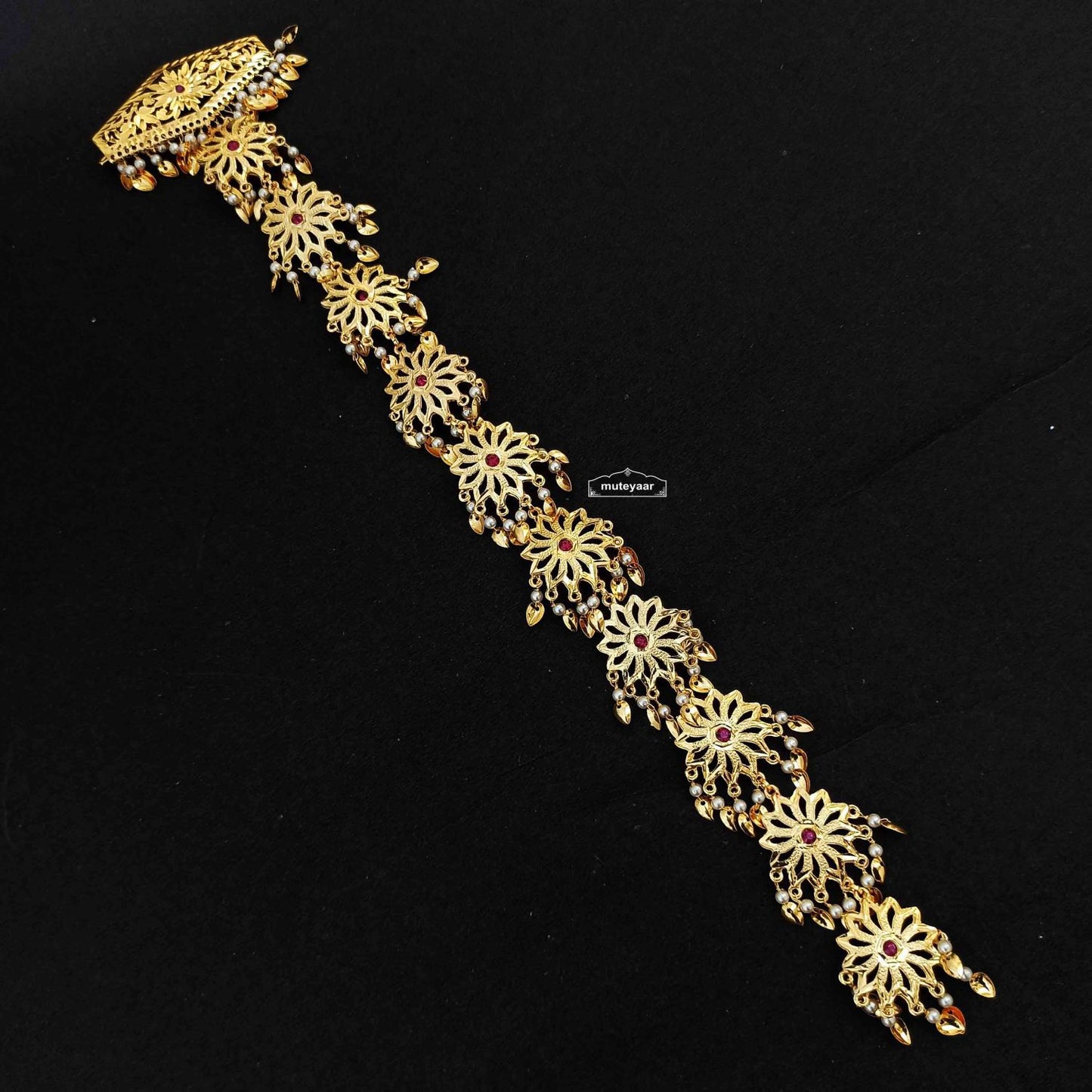 Jadai Billai Hair Braid Jewellery J0679 – Punjabi Choti Gutt Chain with Moti & Patti