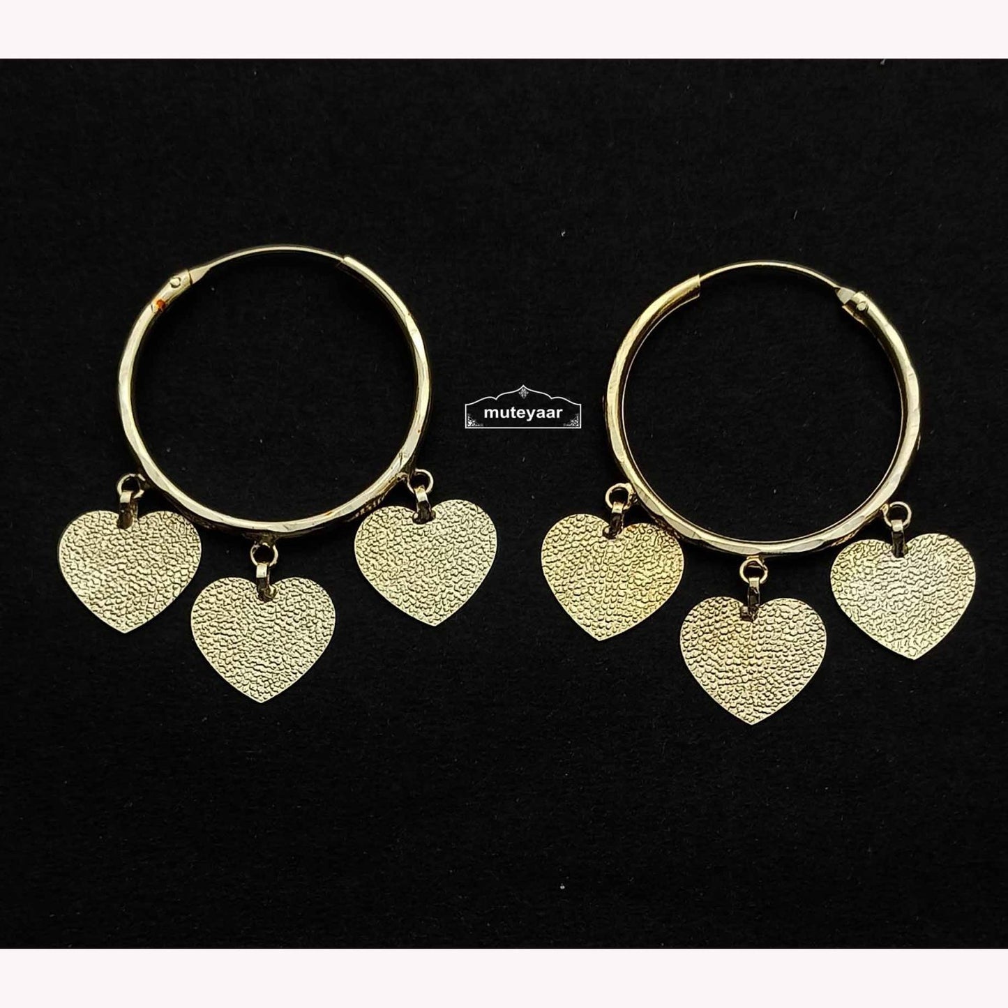 Pipal Patti Bali Earrings J0688 – Traditional 1.5 Inch Golden Punjabi Bali