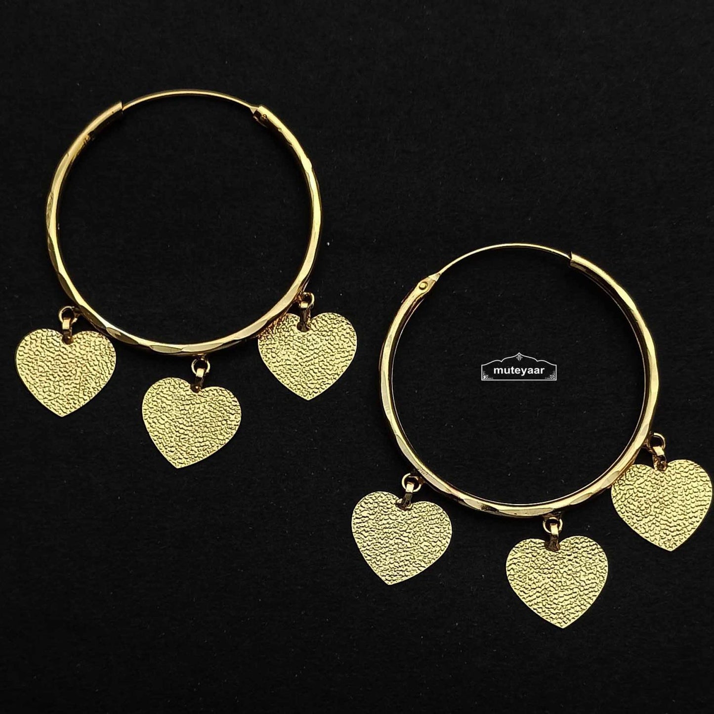 Peepal Patti Bali J0691 | Golden Pipal Leaf Earrings | Punjabi Bhangra Jewellery