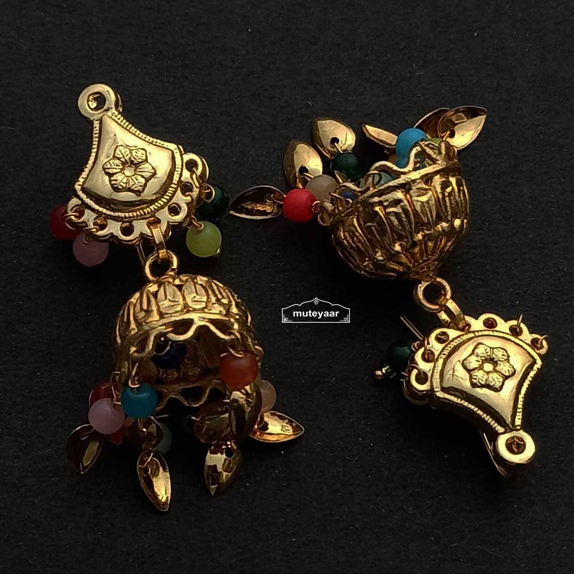 Multicolour Jhumki Earrings J0695 – Traditional Punjabi Muteyaar Look 1.5 Inch