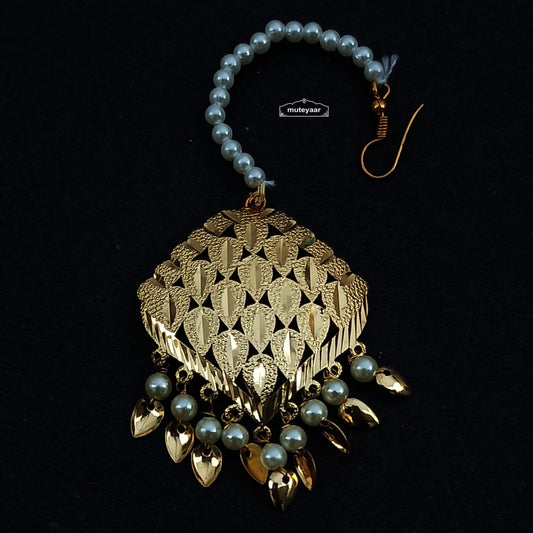 PJ- Golden Maang Tikka J0699 | Punjabi Tikka Jewellery Online | Punjabi Bridal Jewellery