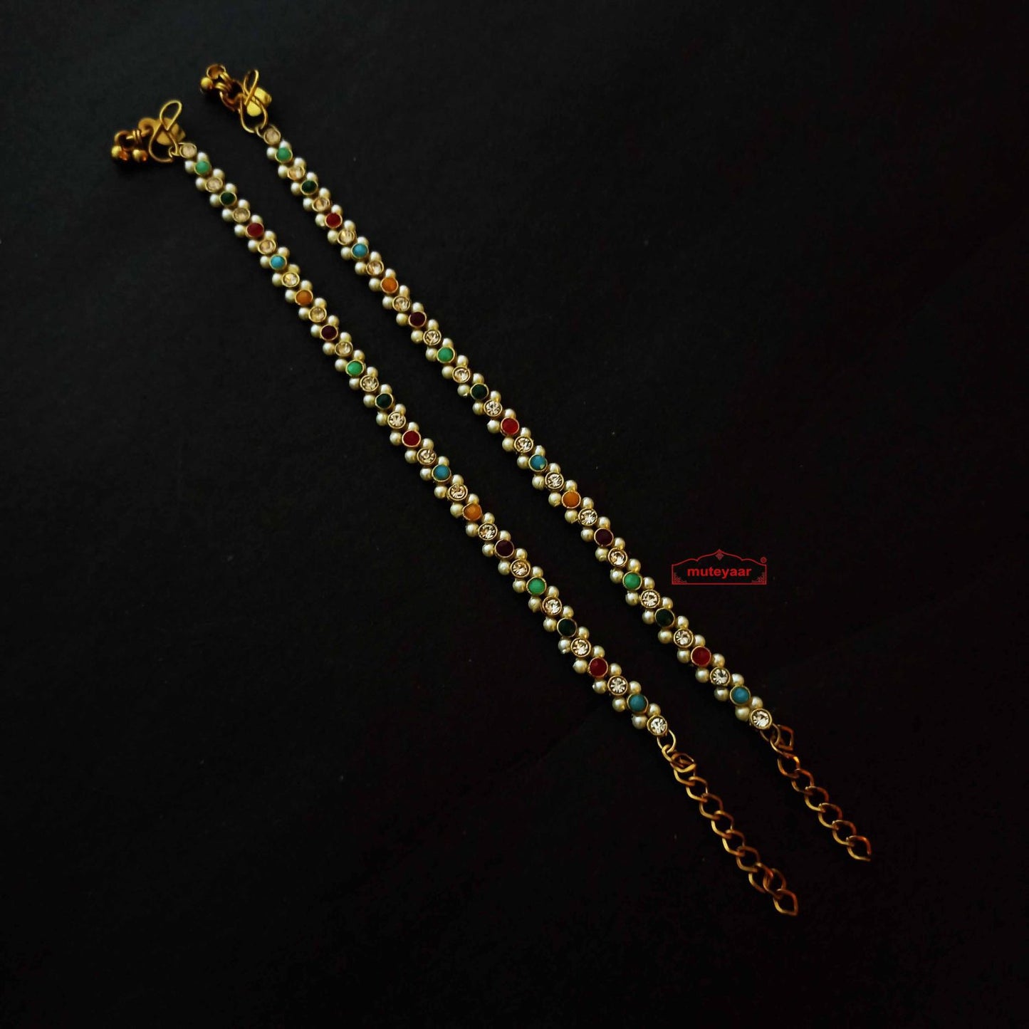Jhanjar Payal Panjeb J0714 – Multicolour Nupur | Punjabi Anklets Pair