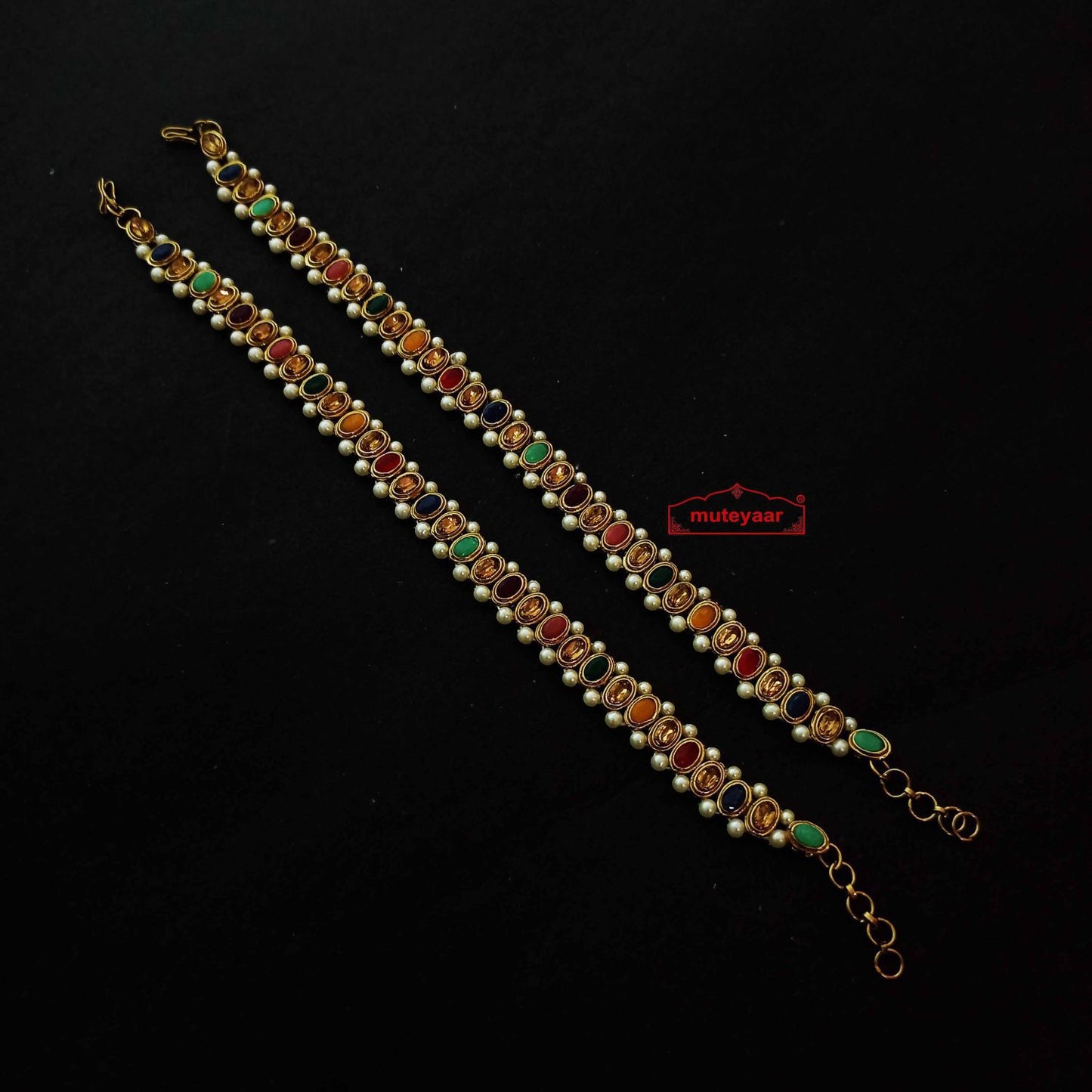 Multicolour Jhanjar Payal Panjeb J0715 – Vibrant Punjabi Nupur Pair