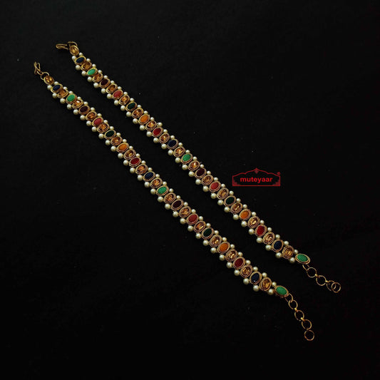 PJ- Multicolour Jhanjar Payal Panjeb J0715 – Vibrant Punjabi Nupur Pair | Punjabi Bridal Jewellery