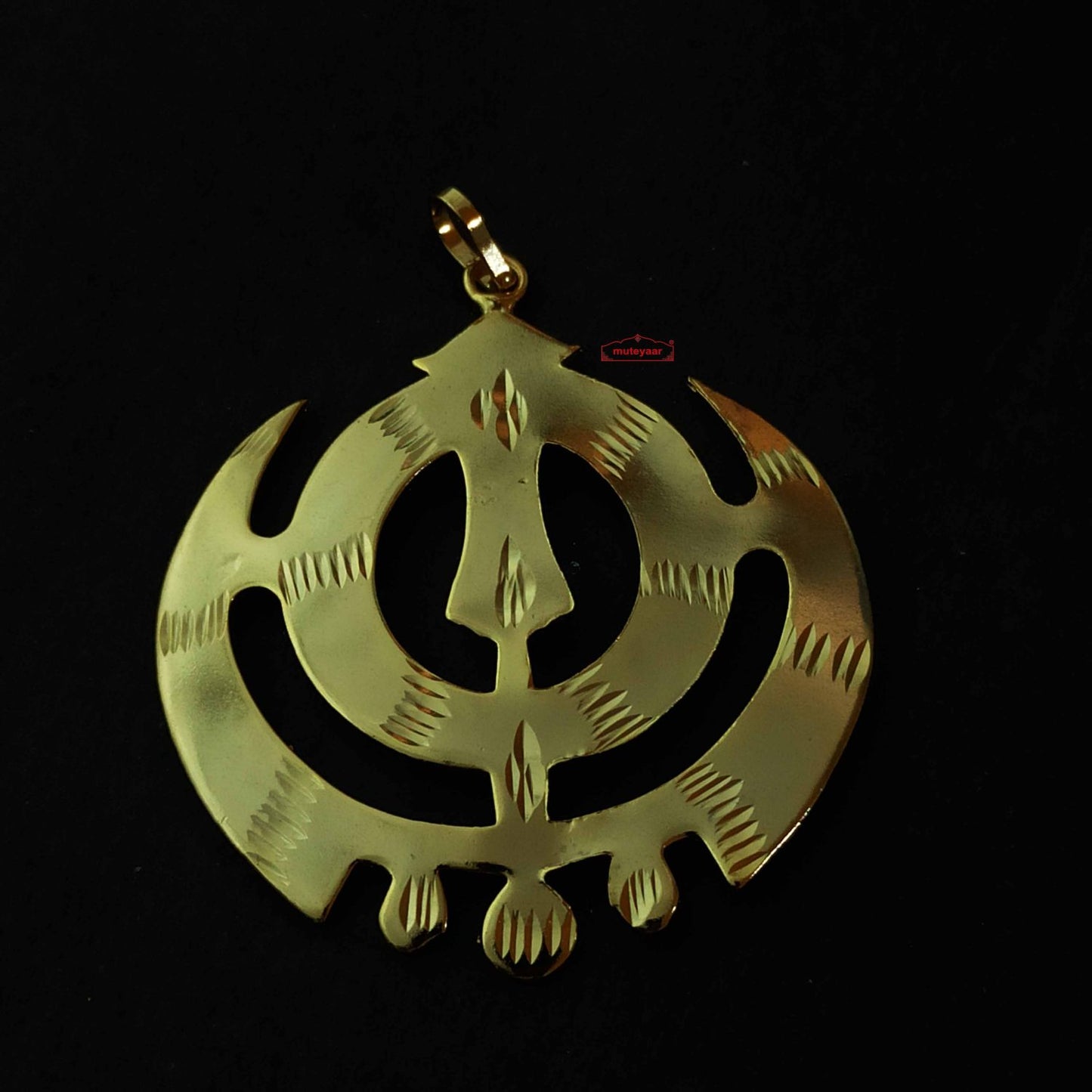 Golden Khanda Locket Pendant J0734