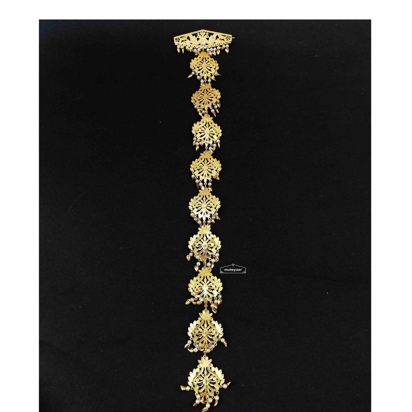 Jadai Billai Hair Braid Jewellery J0749 – Punjabi Choti Gutt Chain with Moti & Patti