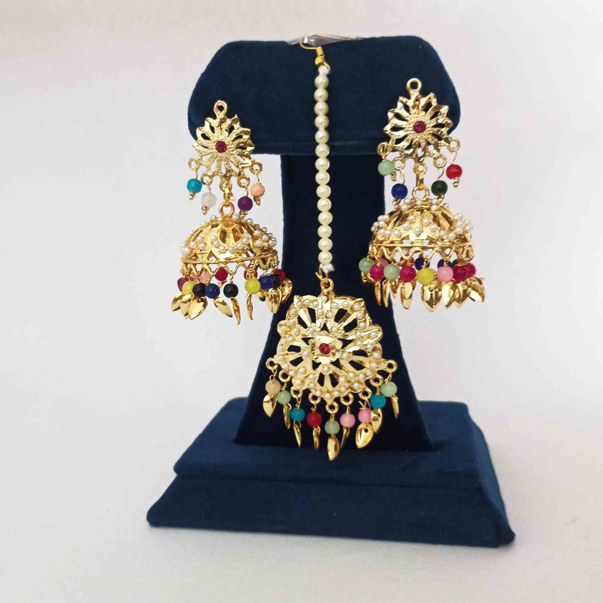 PJ- Multicolour Jadau Lotan Tikka Set J0755 – Maang Teeka Set | Punjabi Bridal Jewellery