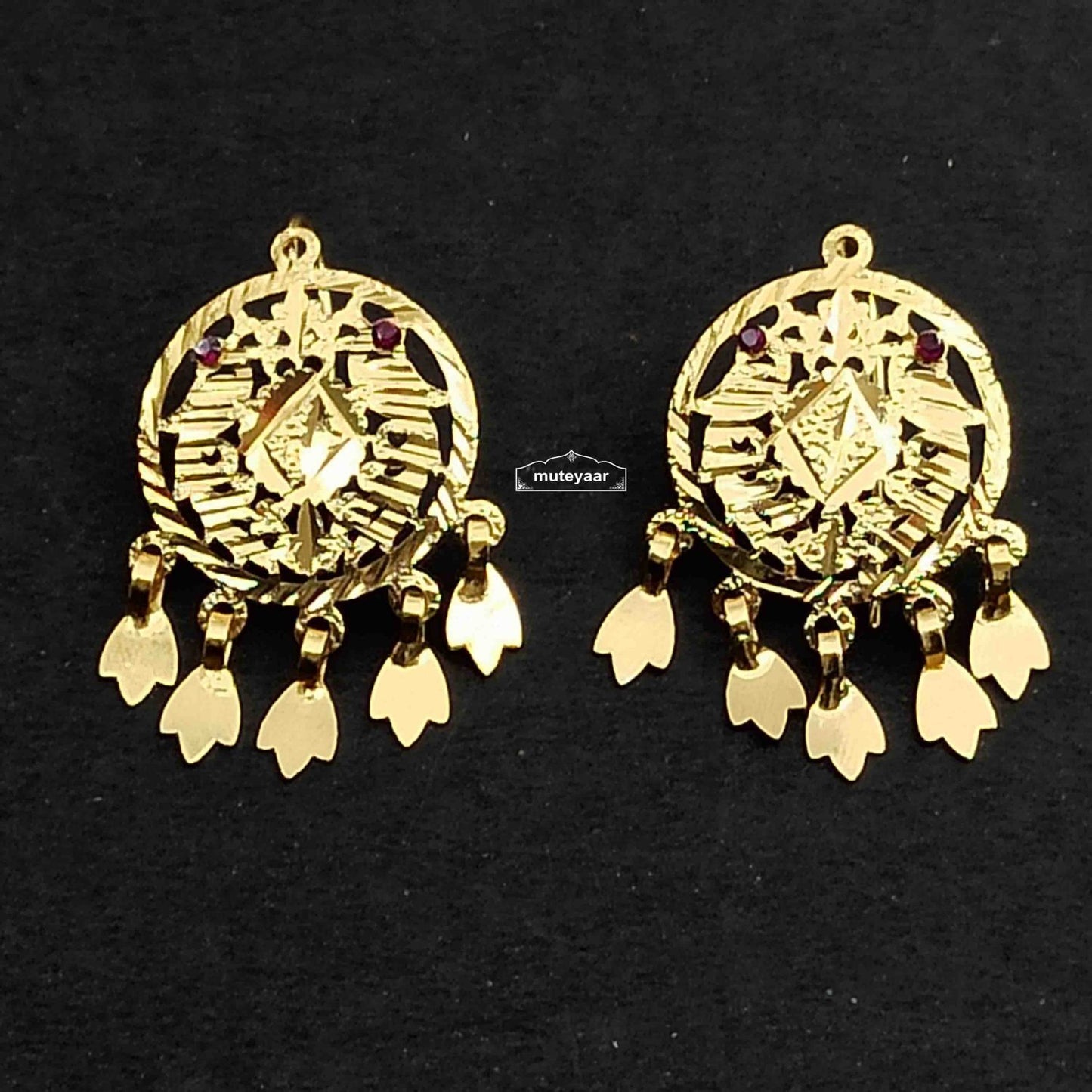 Small Earring Tops J0771 – Sober Lightweight Punjabi Tops Real Gold Look 2 cm