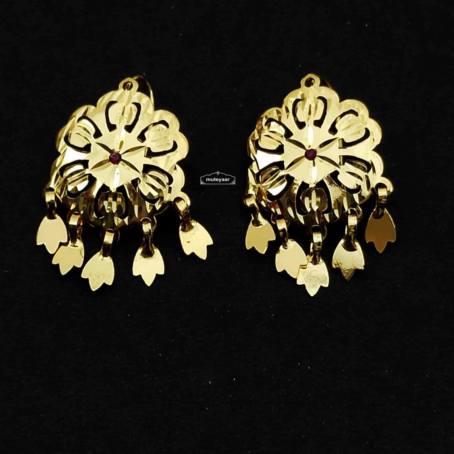 Small Earring Tops J0774 – Real Gold Look Punjabi Tops 2 cm