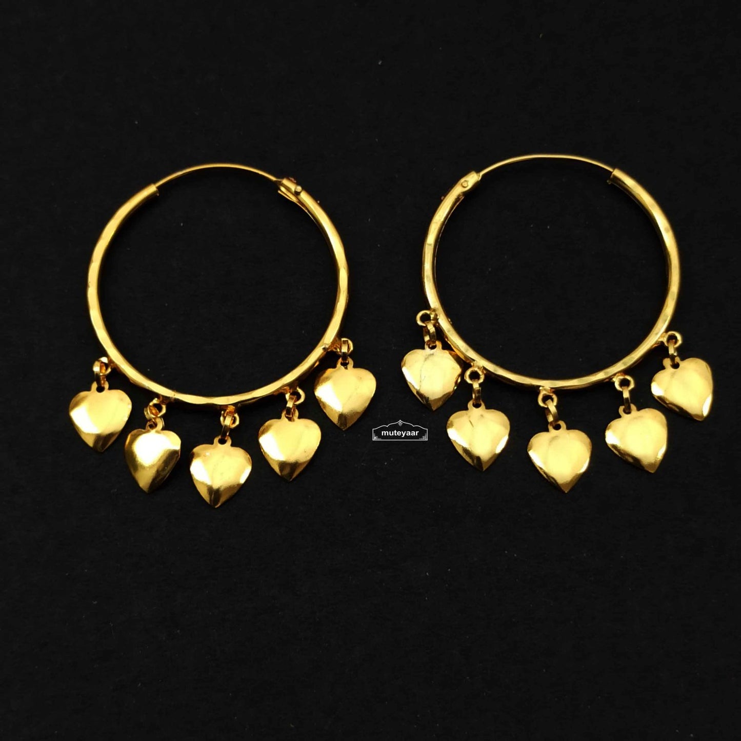 Pipal Patti Bali Earrings J0775 – Real Gold Look Traditional Punjabi Bali 2 Inch