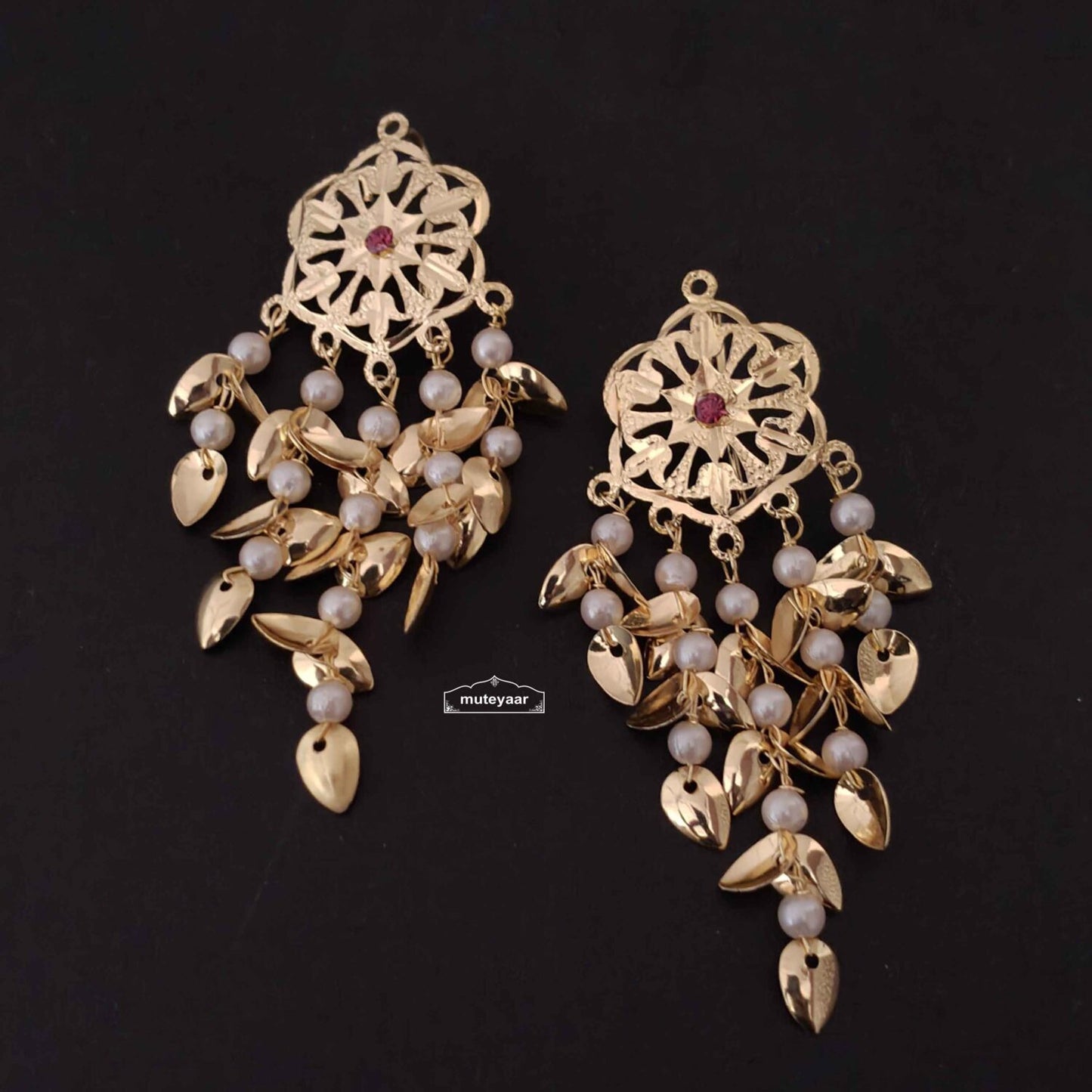 Punjabi Jhallar Earrings J0784 – Latest Design Gold Colour Imitation Jewellery