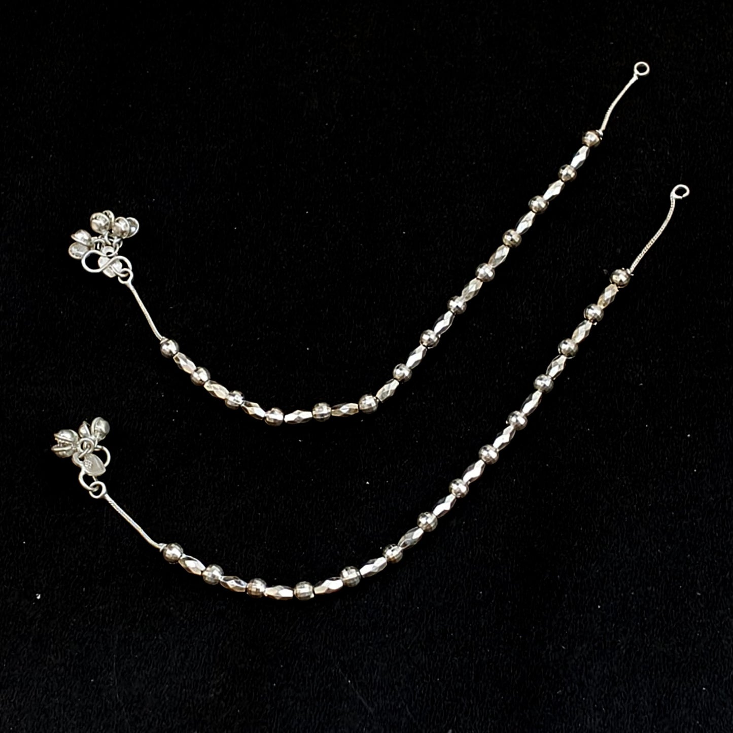 Silver Jhanjhar Payal J0786 – Genuine Silver Look Punjabi Anklets Pair