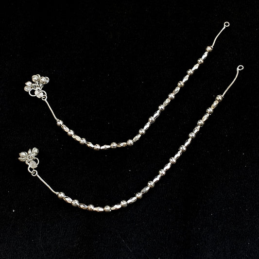PJ- Silver Jhanjhar Payal J0786 – Genuine Silver Look Punjabi Anklets Pair | Punjabi Bridal Jewellery
