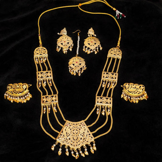 PJ- Maharani Haar Tikka Earrings Set J0785 – Regal Punjabi Jewellery for Giddha Bhangra | Punjabi Bridal Jewellery