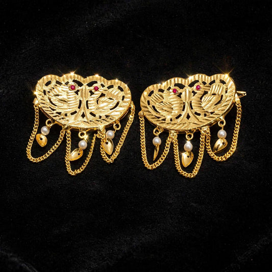 PJ- Hair Clips Jewellery Pair J0787 – Golden Polish Bridal Hair Pins | Punjabi Bridal Jewellery