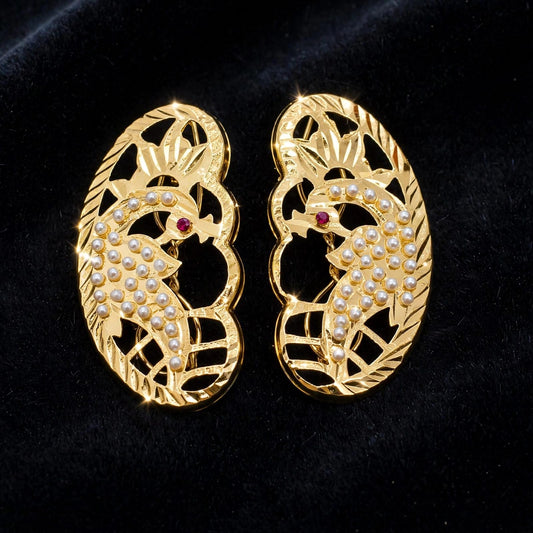 PJ- Golden Polish Hair Pins Pair J0789 – Party Wear Hair Clips Jewellery | Punjabi Bridal Jewellery