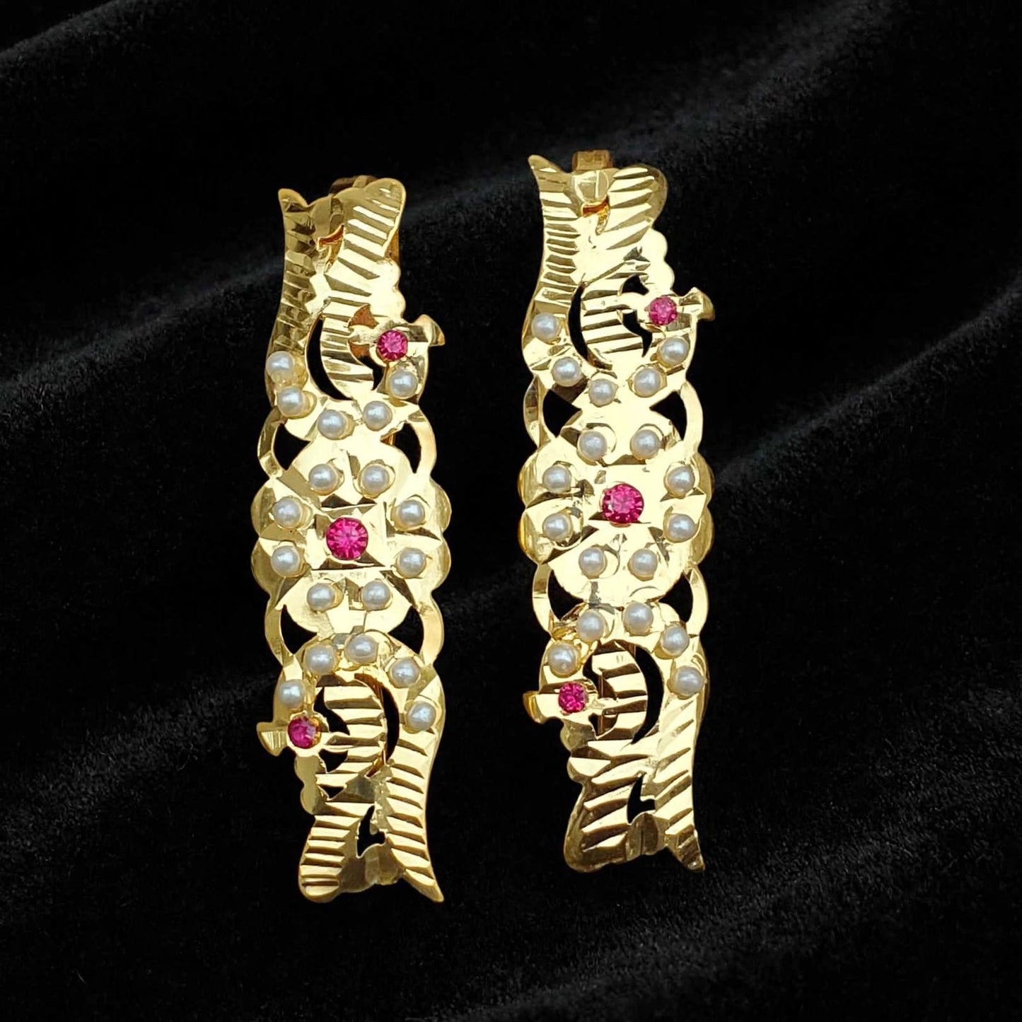 Slim Golden Polish Hair Clips Jewellery Pair J0790 – Party Wear