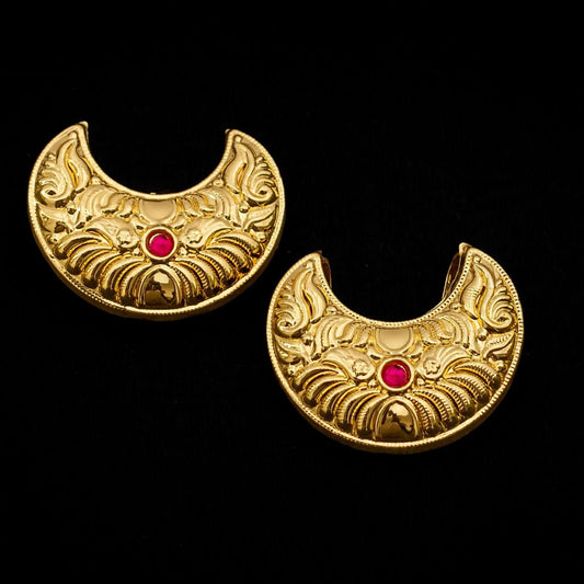 PJ- Golden Chand Hair Clips Pair J0791 – Crescent Party Wear Hair Pins | Punjabi Bridal Jewellery