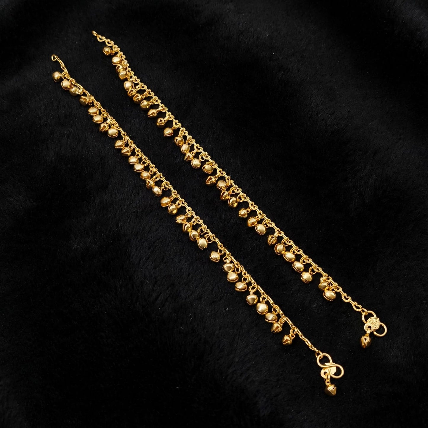 Punjabi Ghungroo Payal J0792 – Golden Jhanjhar Panjeb Bridal Anklets