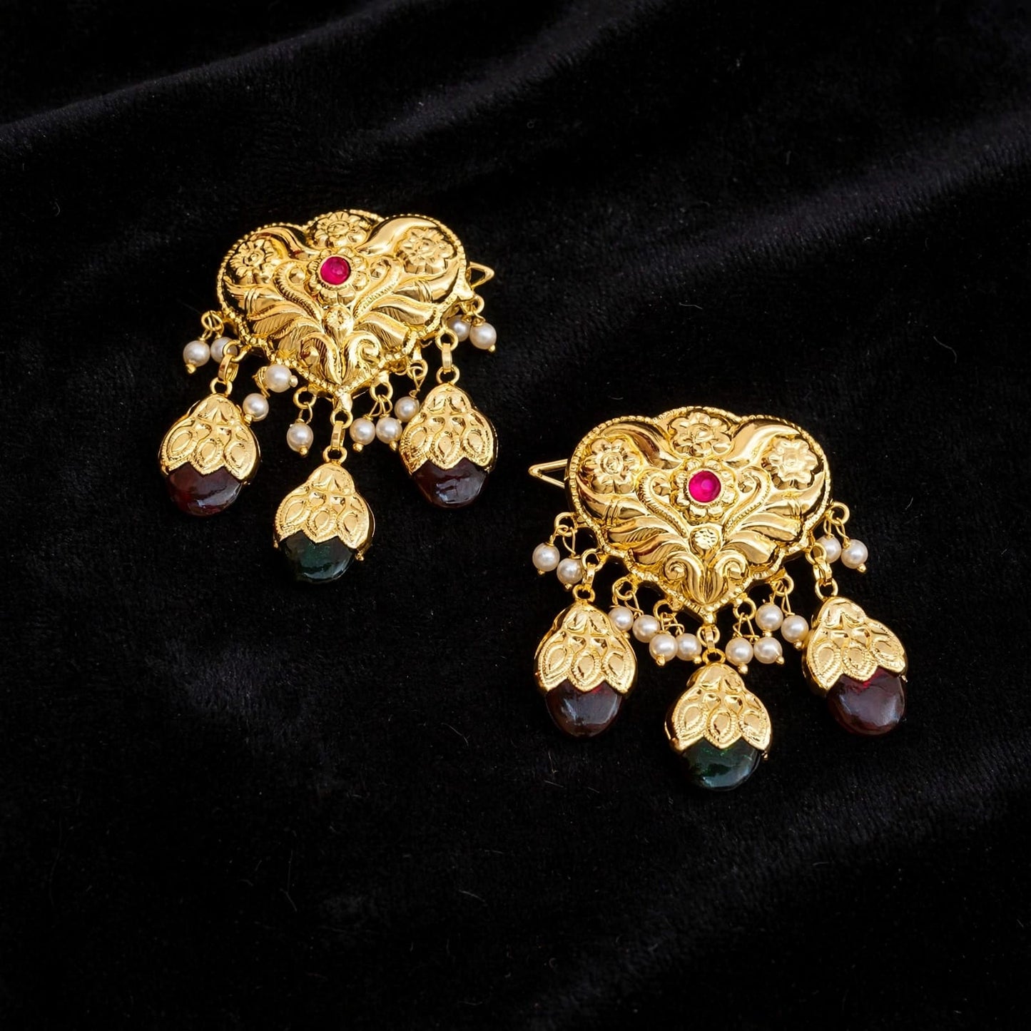 Dakh Hair Clips Pair J0795 – Golden Polish Punjabi Party Wear Hair Accessory