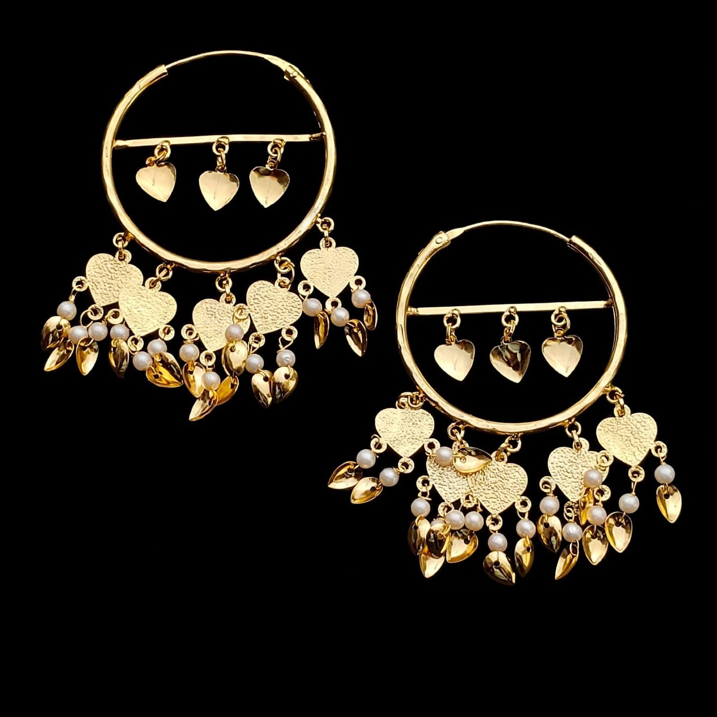 Fluffy Pipal Patti Bali Earrings J0802 – Heritage Inspired Punjabi Earrings