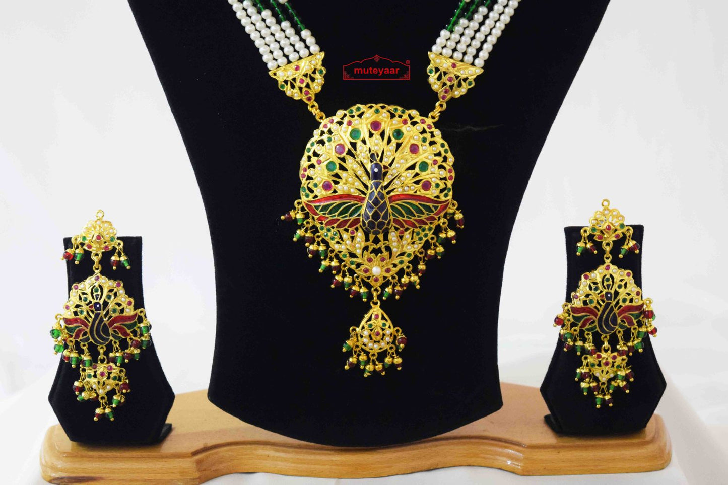 Morni Ranihaar Jadau Bridal Set J4045 – Real Gold Plated Indian Wedding Jewellery