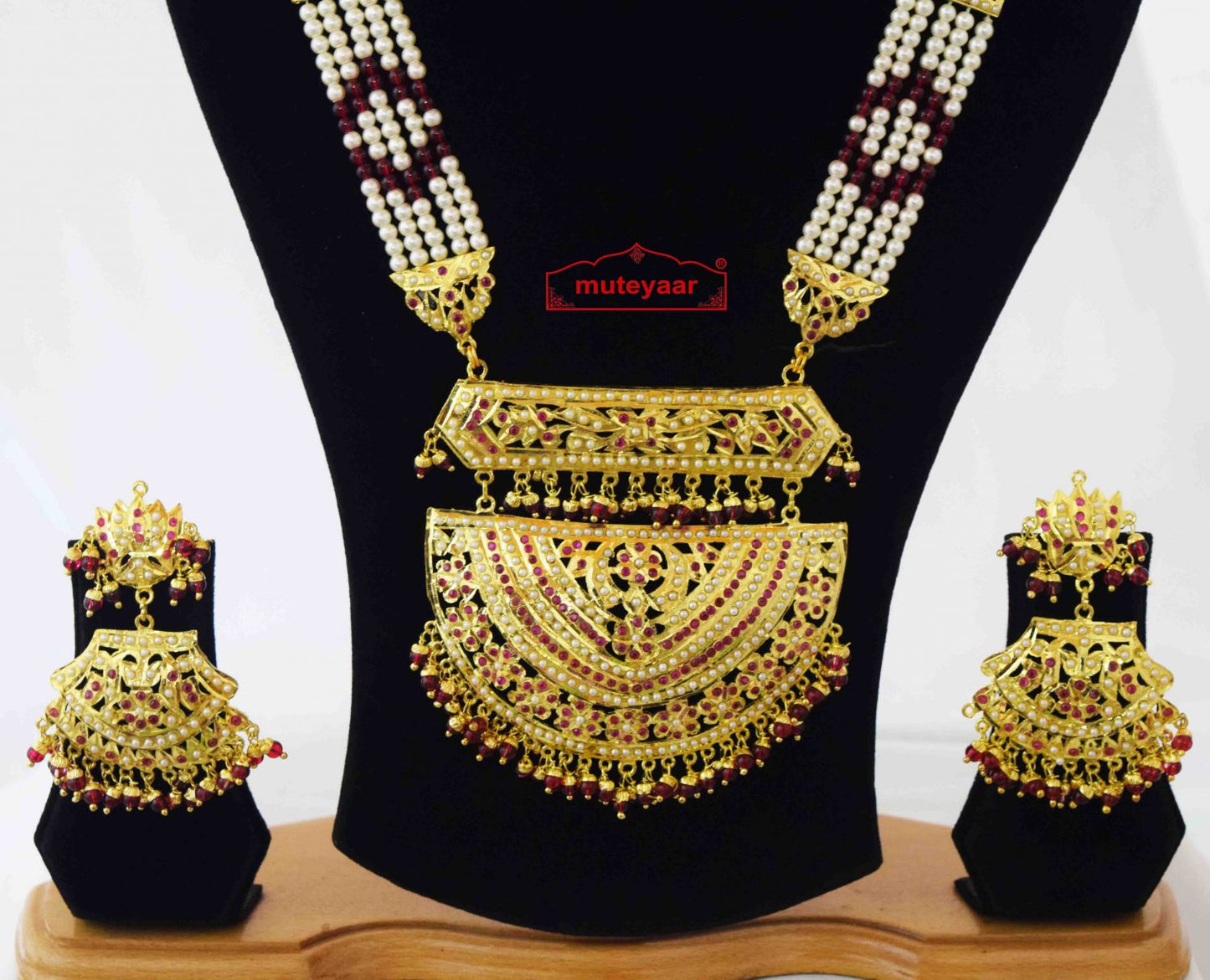 Jadau Rani Haar Wedding Jewellery Set J4046 | Gold Plated Punjabi Bridal