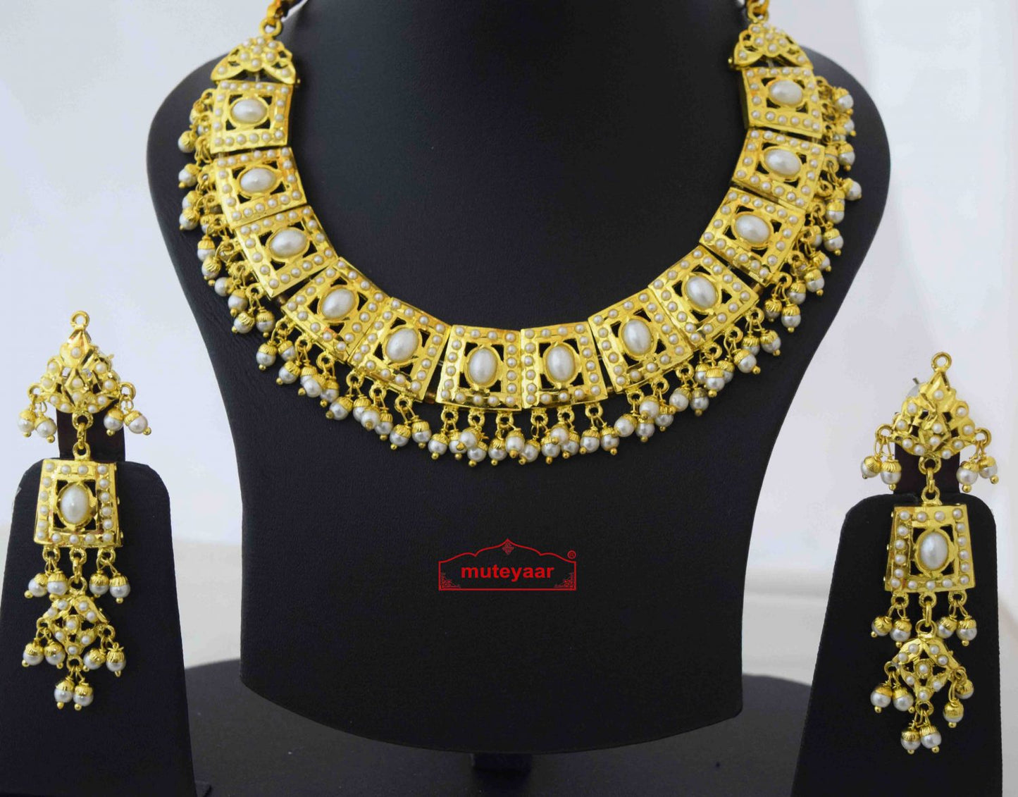 Gold Plated Jadau Collar Set J4049
