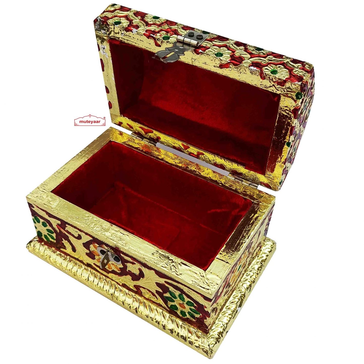 Meenakari Jewellery Box JB001 – Peacock Design Indian Jewellery Storage Box