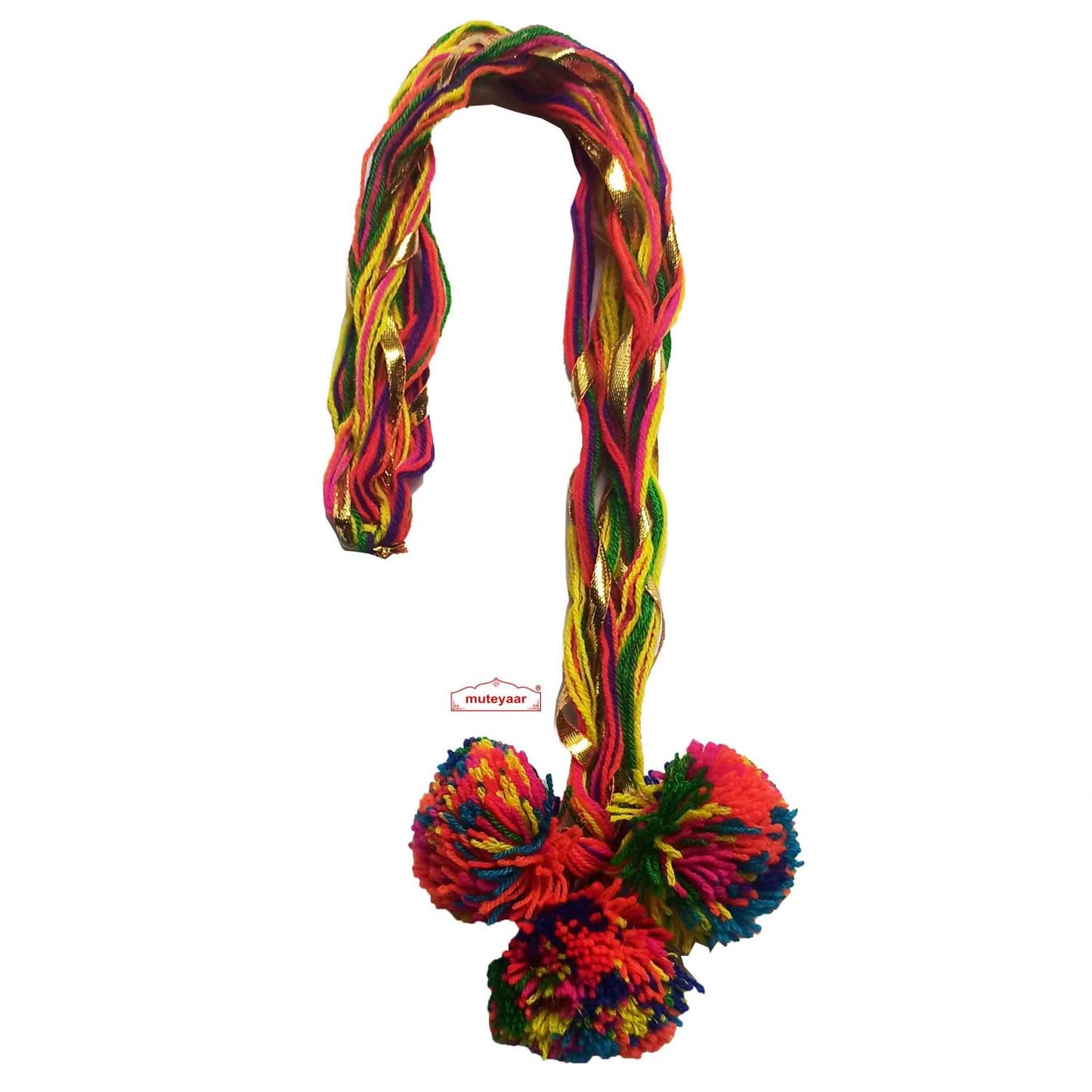 Luddi Paranda Pompom Laddoo Tassels – All Colours | Punjabi Dance Hair Accessory