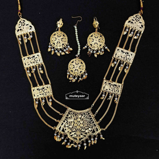 PJ- Maharani Haar Set – Handcrafted Punjabi Necklace Tikka Jhumka Jewellery | Punjabi Bridal Jewellery