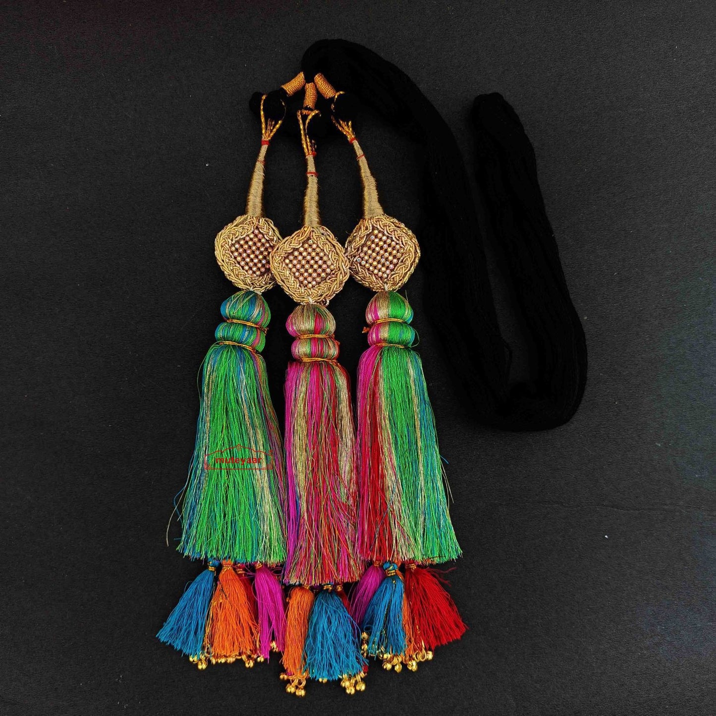 Multicolour Punjabi Paranda with Zircons – Favourite Parandi Design from Punjab
