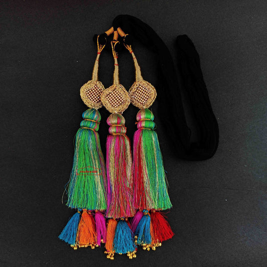 Multicolour Punjabi Paranda with Zircons
