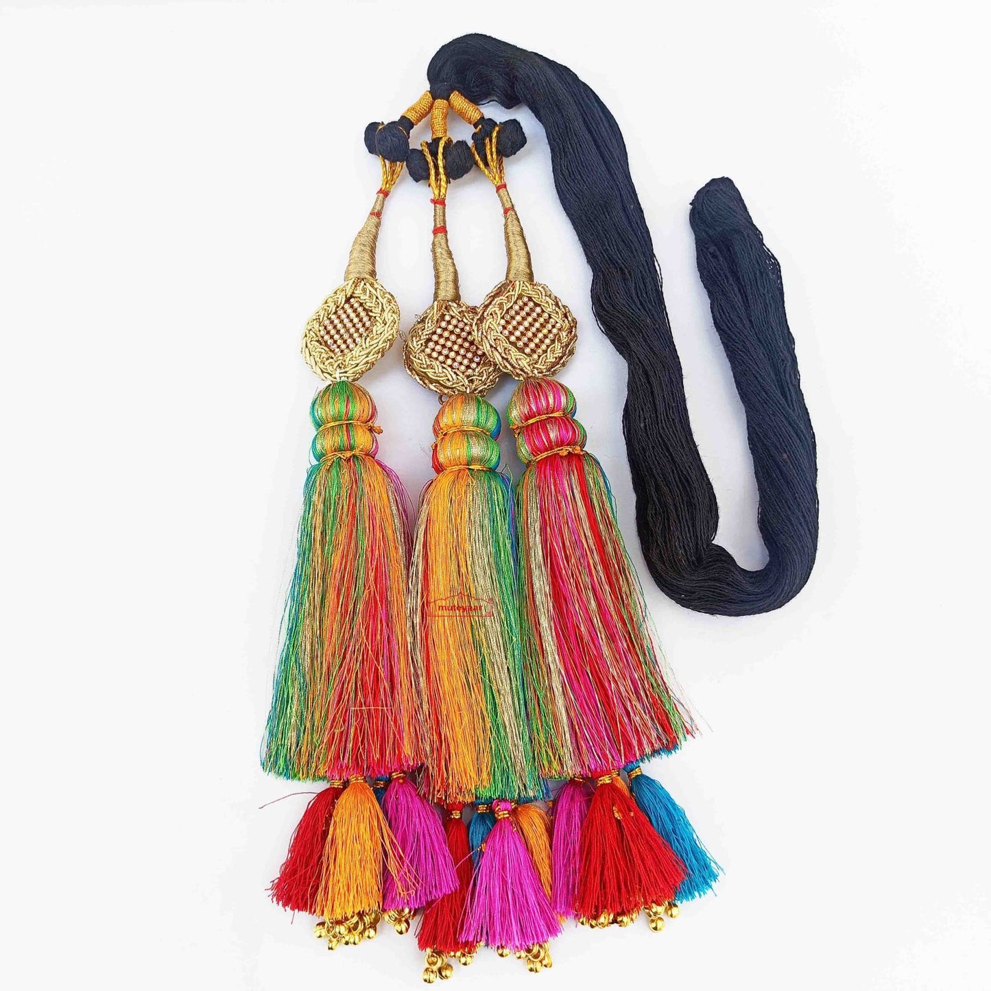 Multicolour Punjabi Paranda with Zircons – Favourite Parandi Design from Punjab